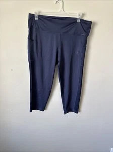 adidas Originals Leggings Womens Plus 2XL Blue Striped NWT - Picture 1 of 4