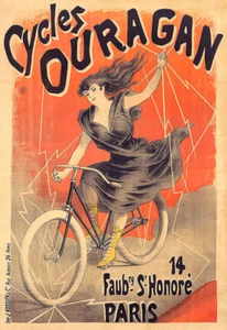 Cartel de bicicleta de carreras Paris Cycles huracán estampado - Imagen 1 de 1