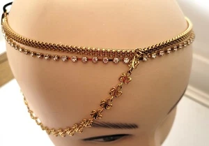 NEW Gold snake diamante swirl chain brow tiara headband wedding bride fashion - Picture 1 of 2
