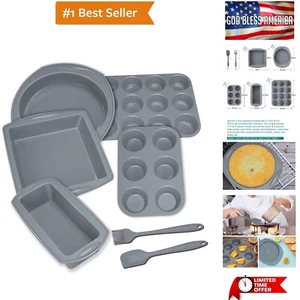 Economical 7in1 Nonstick Silicone Baking Cake Pan Cookie Sheet Molds Tray, He... - Picture 1 of 10