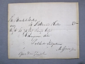 1837 Militia Recipt for 78 Infantry Forage Caps & 6 Dragoon Forage Caps - Picture 1 of 6