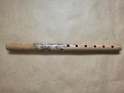 Antigua flauta de madera de bambú instrumento musical artesanía República de China 12" dragón Foto 1 de 4