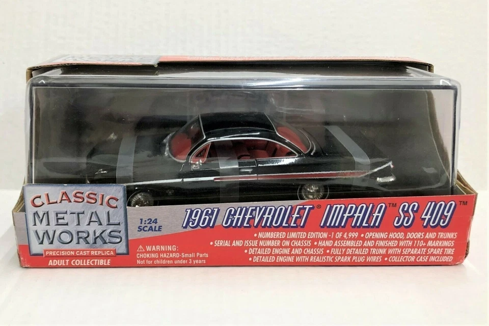 Chevrolet Impala SS 409 1961 diecast Classic Metal Works 10107 escala 1/24 - negro Foto 1 de 1