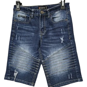 VTG Southpole Jean Shorts Youth 10 (27x10) Blue Moto Distressed Y2K VGUC  - Picture 1 of 8