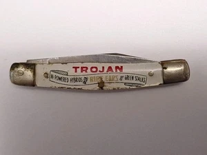 Vintage 50s Trojan Seeds Japan Japanese Pocketknife Advertising Giveaway Hunting - Picture 1 of 8
