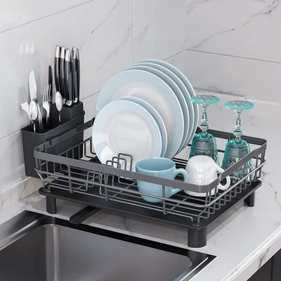 Large Dish Drying Rack +Drainboard Stainless Steel Dish Rack for Kitchen Counter - image 1 of 4