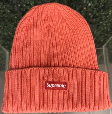 NEW Supreme Overdyed ribbed, Small Box Logo Beanie in Coral - Image 1 of 4