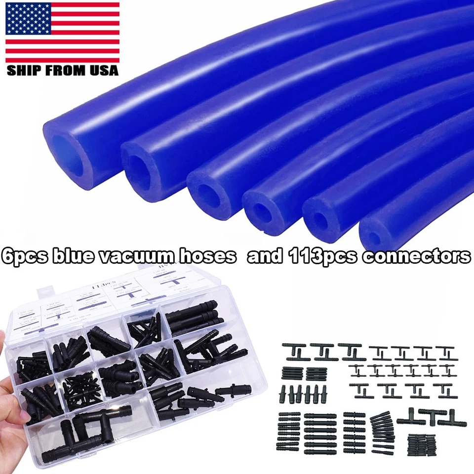 Kit de línea de manguera de vacío de silicona automotriz de 1/8" 5/32" 3/16" 1/4" 5/16" 3/8" Foto 1 de 4