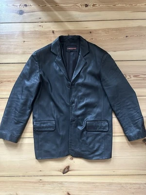 Vintage Chevignon Lederjacke Herren L Schwarz Gefüttert Jacke Leder Top - Bild 1 von 4