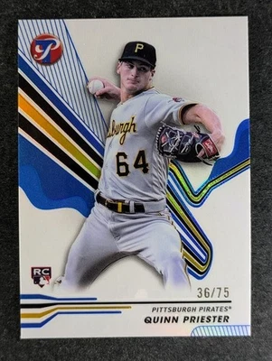 2024 Topps Pristine QUINN PRIESTER 36/75 Rookie RC Blue Refractor SP #164 - Image 1 of 3