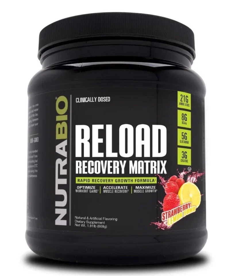 Reload Recovery Matrix Post - Bomba de limão morango - 30,3 oz (NutraBio) - Imagem 1 de 2