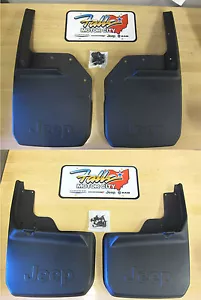07-2018 Jeep Wrangler Front & Rear Deluxe Molded Splash Guards Mud Flaps Mopar - Picture 1 of 5