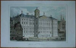 1844 print ROYAL PALACE OF AMSTERDAM, NETHERLANDS (#11) - Picture 1 of 1
