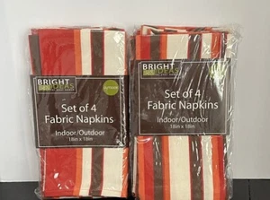 Bright Ideas Striped Indoor/Outdoor Polyester 18”x 18”Napkins Set of 8 - Picture 1 of 2