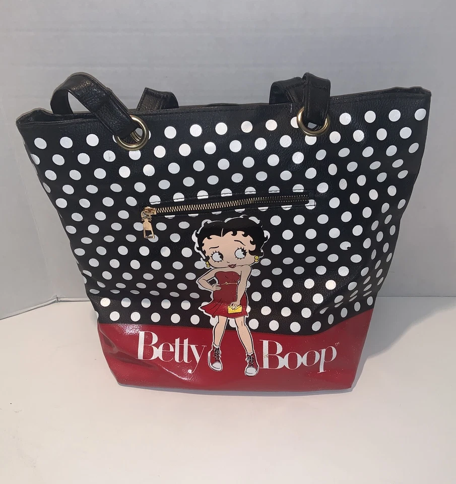 BOLSO DE MANO BETTY BOOP AUTÉNTICO PARA MUJER TOPS ALTOS Y VESTIDO DE CUERO VEGANO Foto 1 de 4