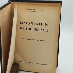 LINEAMENTI DIRITTO CRIMINALE, Enrico Altavilla, Alberto Morano Napoli, 1932 - Picture 1 of 2