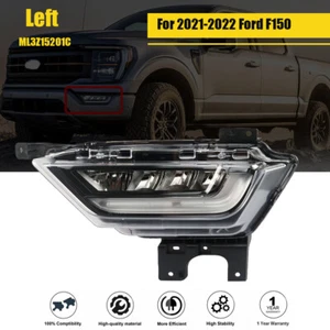 Front Fog Light LED Daytime Lamp Black Clear For 2021-2022 Ford F-150 Left Side - Picture 1 of 12