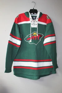 New NHL Minnesota Wild old time jersey style mid weight cotton hoodie women XL - Picture 1 of 3