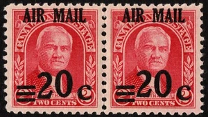 Canal Zone Stamp Scott #C5 / C5a Mint Pair - Dropped 2 Airmail Overprint Variety - Picture 1 of 1