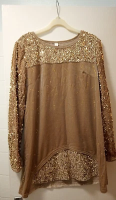 Blusa dourada com lantejoulas - Nova, tamanho 10-12 - Imagem 1 de 4