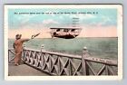Atlantic City NJ- New Jersey, Aerial Of Plane Ocean Piers Vintage c1921 Postcard