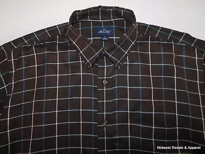 Allen Solly Brown Plaid Long Sleeve Button Down Shirt Mens Large - Image 1 of 4
