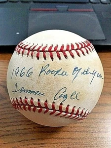 TOMMIE AGEE SIGNED AUTOGRAPHED ONL BASEBALL! Indians, White Sox, Mets! 1966 ROY - Picture 1 of 2