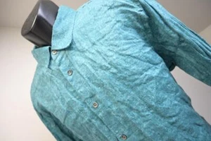 Tasso Elba Dress Shirt Paisley Floral 100% Linen Button Up Mens Size XL - Imagen 1 de 6