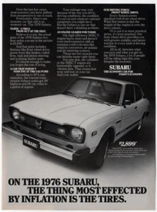 1976 SUBARU 2-Door Sedan Vintage Original Print AD | White car photo USA - Picture 1 of 1