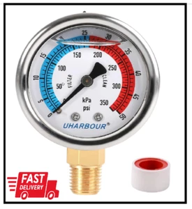 Water Pressure Gauge Glycerin Filled Pool Filter Pressure Gauge 0-50 PSI/350K... - Picture 1 of 3