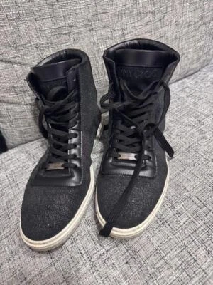 Jimmy Choo Zapatillas altas Zapatos Negro Gamuza Talla 42 EE. UU. About9 Para... - Imagen 1 de 4