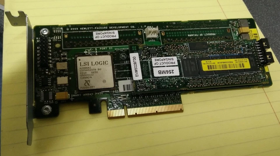 HP 405831-001 Smart Array P400 SAS/SATA PCIe x8 LP RAID Card w/ 256MB Cache - Image 1 of 1