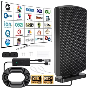Antena de TV digital HD mejorada 1000 millas interior 1080P 4K largo alcance - Imagen 1 de 7