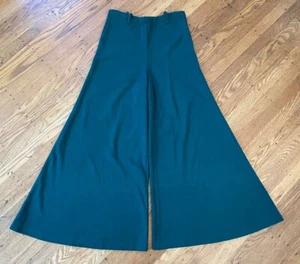 Pantalones acampanados de pierna ancha década de 1970. talla 10. alto/verde pino. elásticos - Imagen 1 de 8