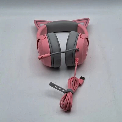 Razer Kraken Kitty V2 USB Wired RGB Headset: Chroma Kitty Ears - Quartz Pink - Image 1 of 4