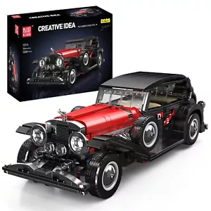 Mould King 10114 Retro Auto d'epoca Rosso Nero Classico Blocchetto di Bloccag... - Foto 1 di 9