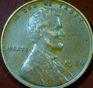 U.S.-1936 "P" WHEATBACK CENT "LAMINATION ERROR" - Picture 1 of 4