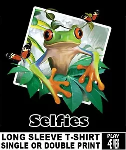 HAPPY BUNTE AMPHIBIENBAUM FROSCH SELFIE LANGARM SCHMETTERLINGE T-SHIRT AB028 - Bild 1 von 12