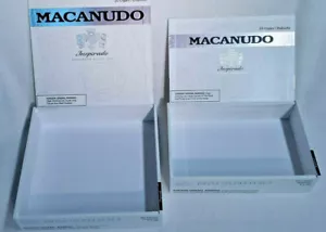 2 cajas inferiores de cigarros Macanudo Inspirado de madera blanca y plateada almacenamiento artesanal hobby - Imagen 1 de 7