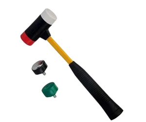 4 In 1 Interchangeable Multi-Head Nylon/Rubber Hammer 300mm Shock Absorbent - Picture 1 of 1