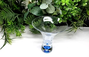 Hand Blown CIROC Vodka Martini Glasses  With Blue Bubble Base  - Picture 1 of 7