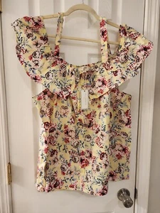 NY.LA Ruffle Sleeve On Or Off The Shoulder Floral Blouse Plus Size 2X - Picture 1 of 7