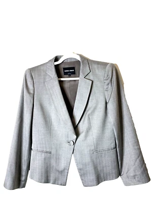 Giorgio Armani женщин шелк кашемир елочка дизайнерский блейзер размер 50 * Италия - Изображение 1 из 4