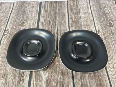 Block Langenthal Switzerland Transition Circle In The Square 6-1/8 saucers ~2 pc - Image 1 of 4