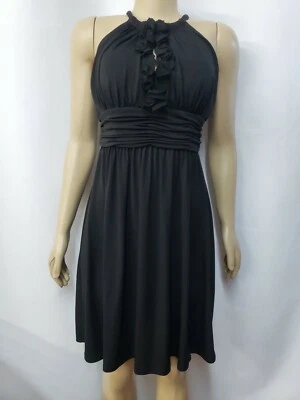 Suzi Chin by Maggy Boutique Women's Ruffled neck Black Dress Size 4P #C - Image 1 of 4