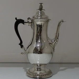  18th Century Antique George III Sterling Silver Coffee Pot Lon1768 Smith& Sharp - Picture 1 of 11