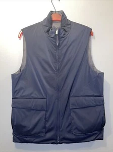 Hart Schaffner Marx Men’s M Full Zip Wool & Polyester Reversible Vest Gray&Navy - Picture 1 of 7