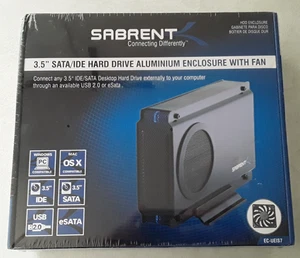 * NEW Sabrent EC-UEIS7 3.5” SATA/IDE Hard Drive Aluminum Enclosure W/Fan USB 2.0 - Picture 1 of 11