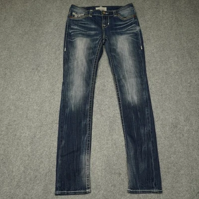 Jean ajustado de tiro medio Big Star Liv para mujer talla 28L azul denim bolsillos con tachuelas Foto 1 de 4