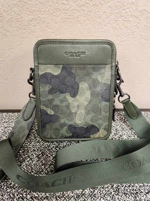 NWT COACH CY267 Stanton Crossbody Bag Signature with Camo print Canvas & Leather - Image 1 of 4